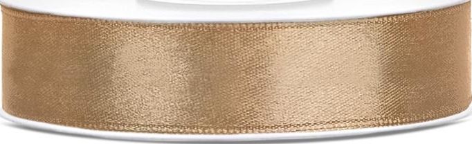 Wstążka satynowa, jasnozłota, 12 mm x 25 m uniwersalny
