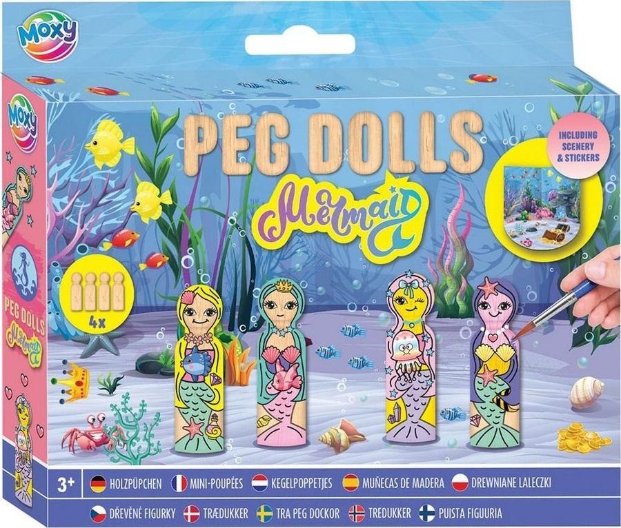Zestaw drewnianych laleczek do malowania Syrenki