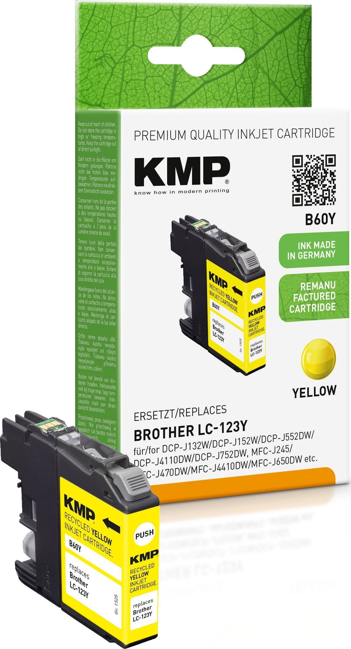 KMP Printtechnik AG KMP kartridż Brother LC-123Y 600 S. yellow remanufactured