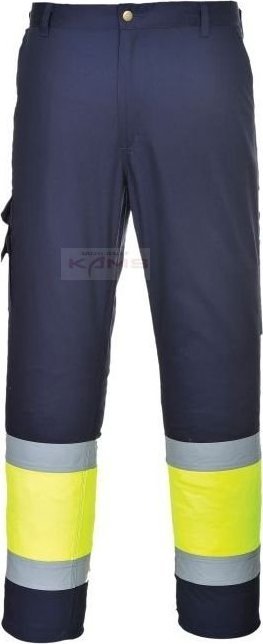 Portwest E049 - spodnie robocze do pasa ostrzegawcze dwukolorowe spodnie bojówki - żółto-granatowy XXL