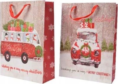 Kaemingk Świąteczna torebka prezentowa 18x24 cm mix wzorów