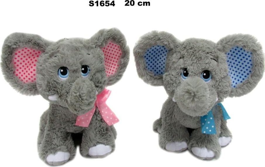 Sun-Day PLUSZAK SLON 20CM SIEDZACY Z KOKARDA