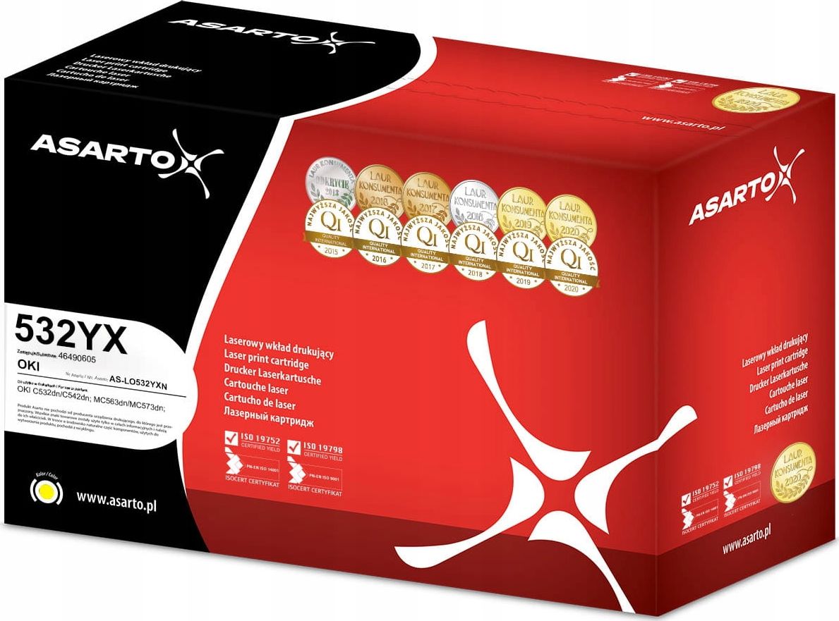 Toner Asarto Yellow Zamiennik 46490605 (AS-LO532YXN)
