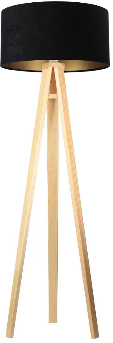 Lampa stojąca HOME 50 czarna/złota/sosna BPS KONCEPT