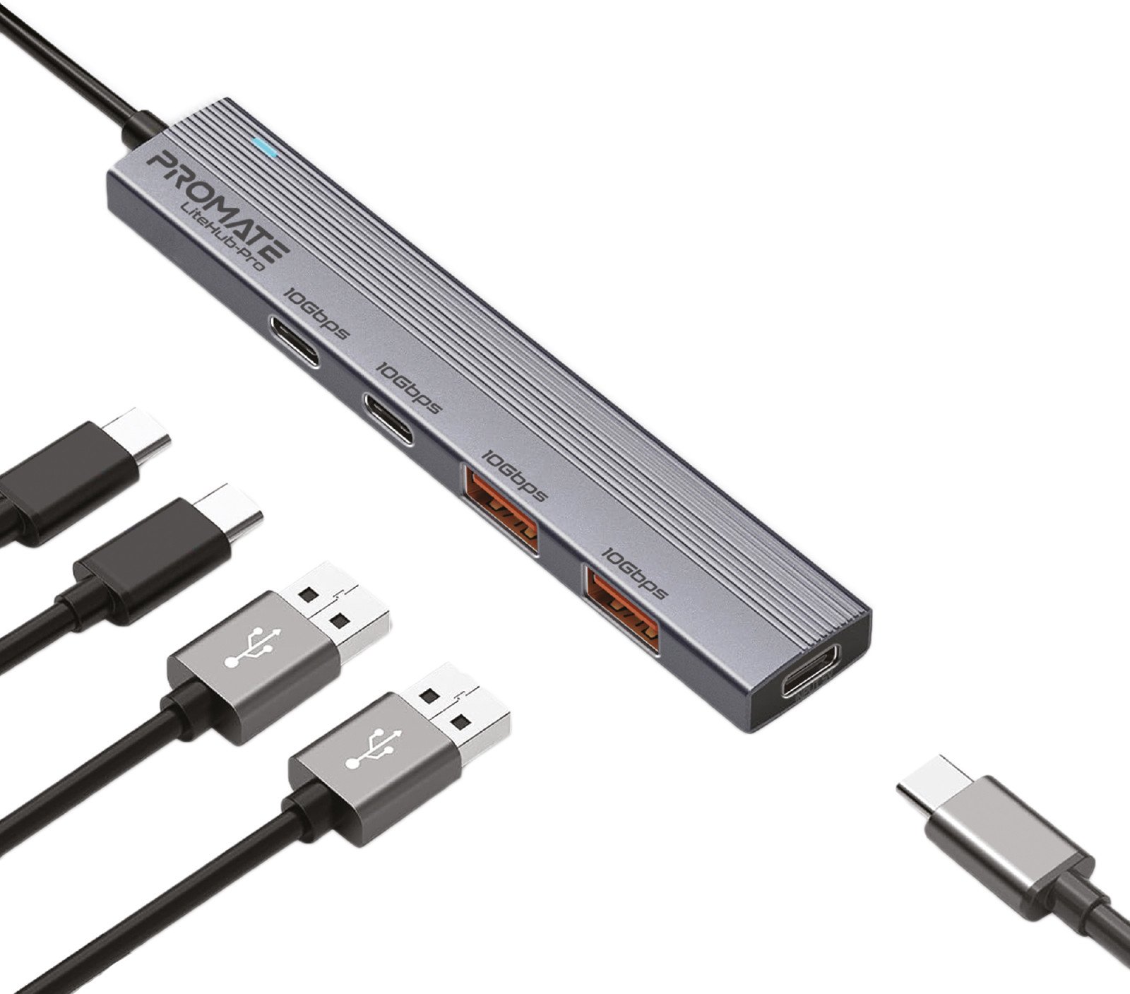 Promate LiteHub-Pro Hub 10Gbps 15W / 2x USB-A 3.2 / 2x USB-C 3.2