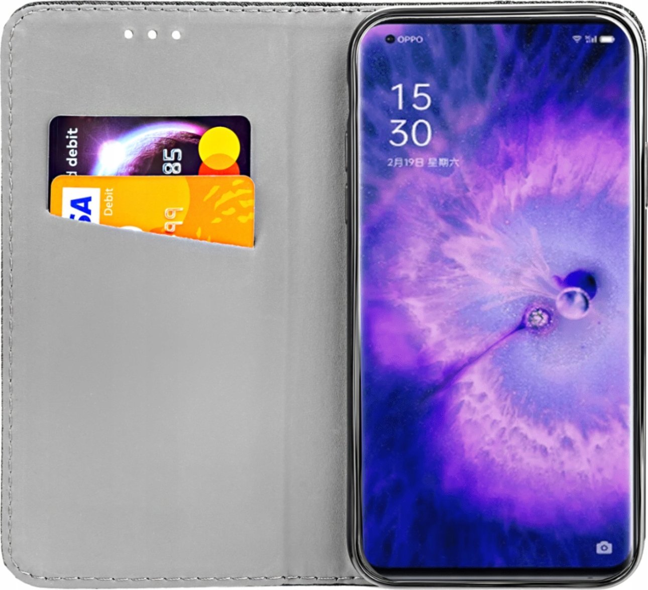 Hello Case ETUI Z KLAPKĄ DO OPPO FIND X5 CZARNE ZAMYKANE MAGNETYCZNE KABURA FUTERAŁ