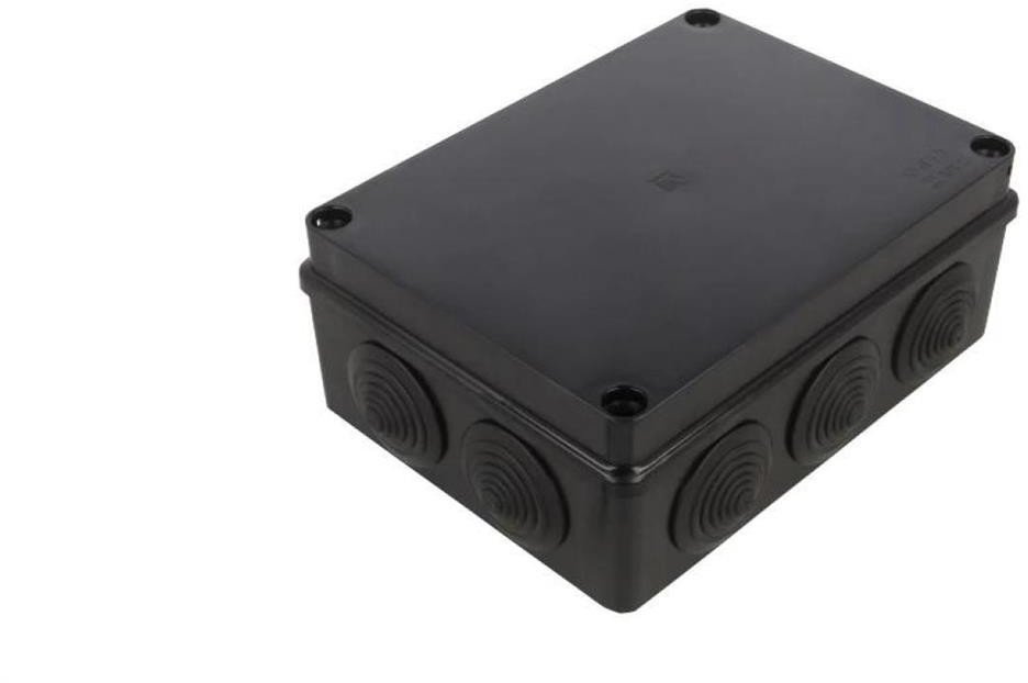 Skrzynka hermetyczna IP65 Puszka instalacyjna 190x140x70mm bezhalogenowa czarna z dławikami PG29 S-BOX 406c