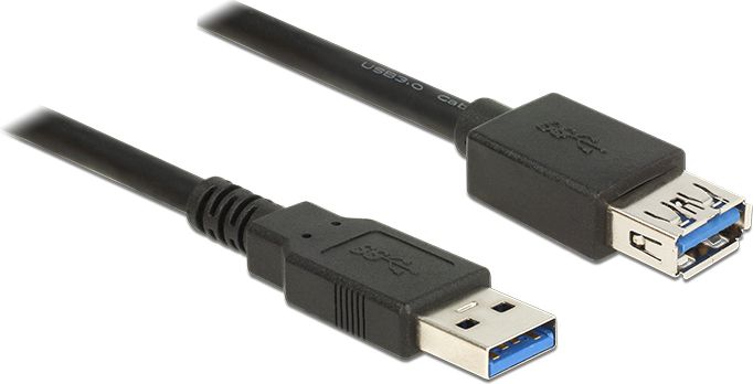 Kabel USB Delock USB-A - USB-A 3 m Czarny (85057)