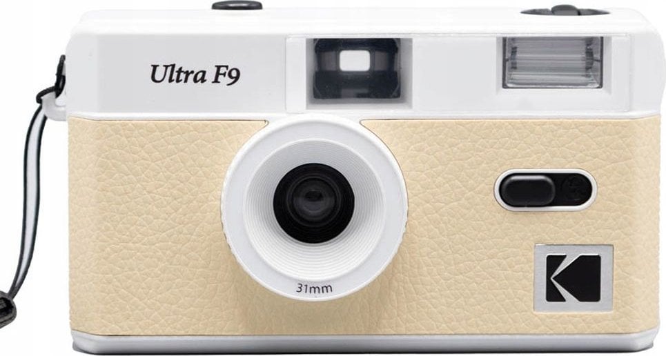 Aparat cyfrowy Kodak ULTRA F9 F 9 Aparat Analogowy na Film Klisze 35mm + Lampa Błyskowa - beżowy