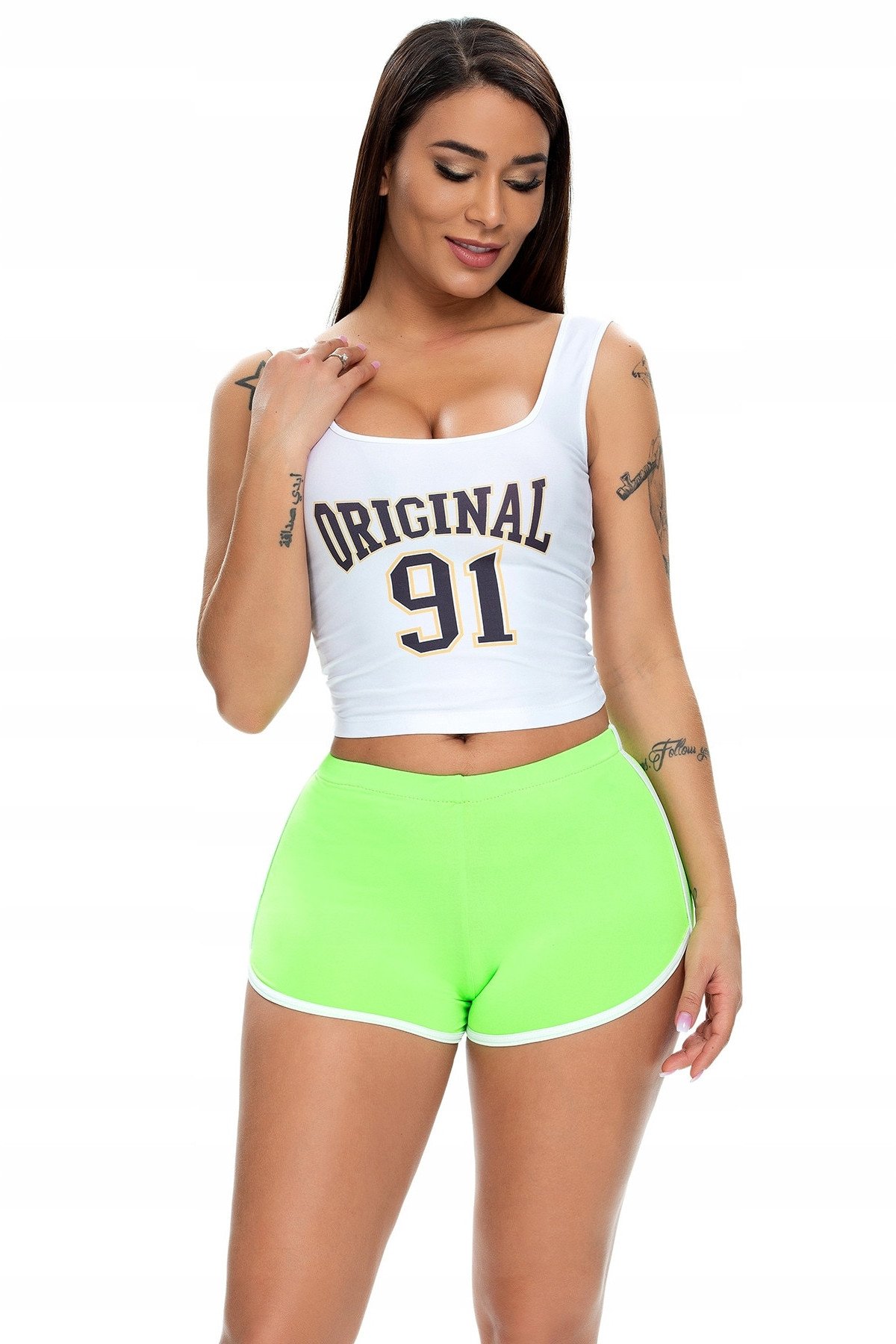 SZORTY Damskie SPORTOWE Wygodne SPODENKI Zielone M