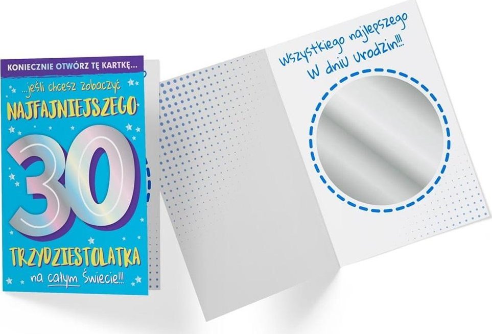 KUKARTKA Karnet B6 DK-922 Urodziny 30 lusterko