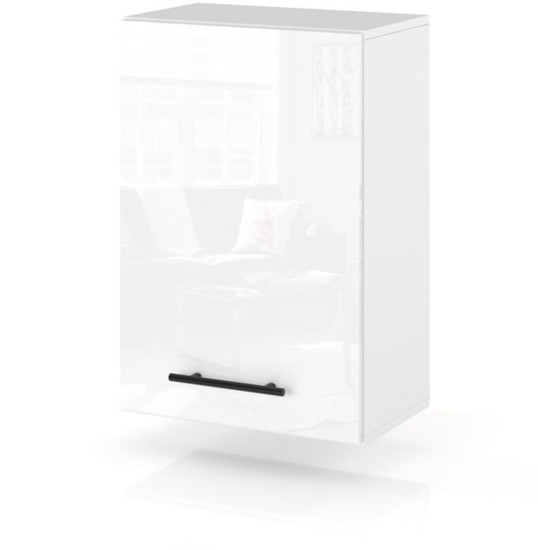 szafka kuchenna wisząca modułowa z uchwytami 45cm spremium biały połysk