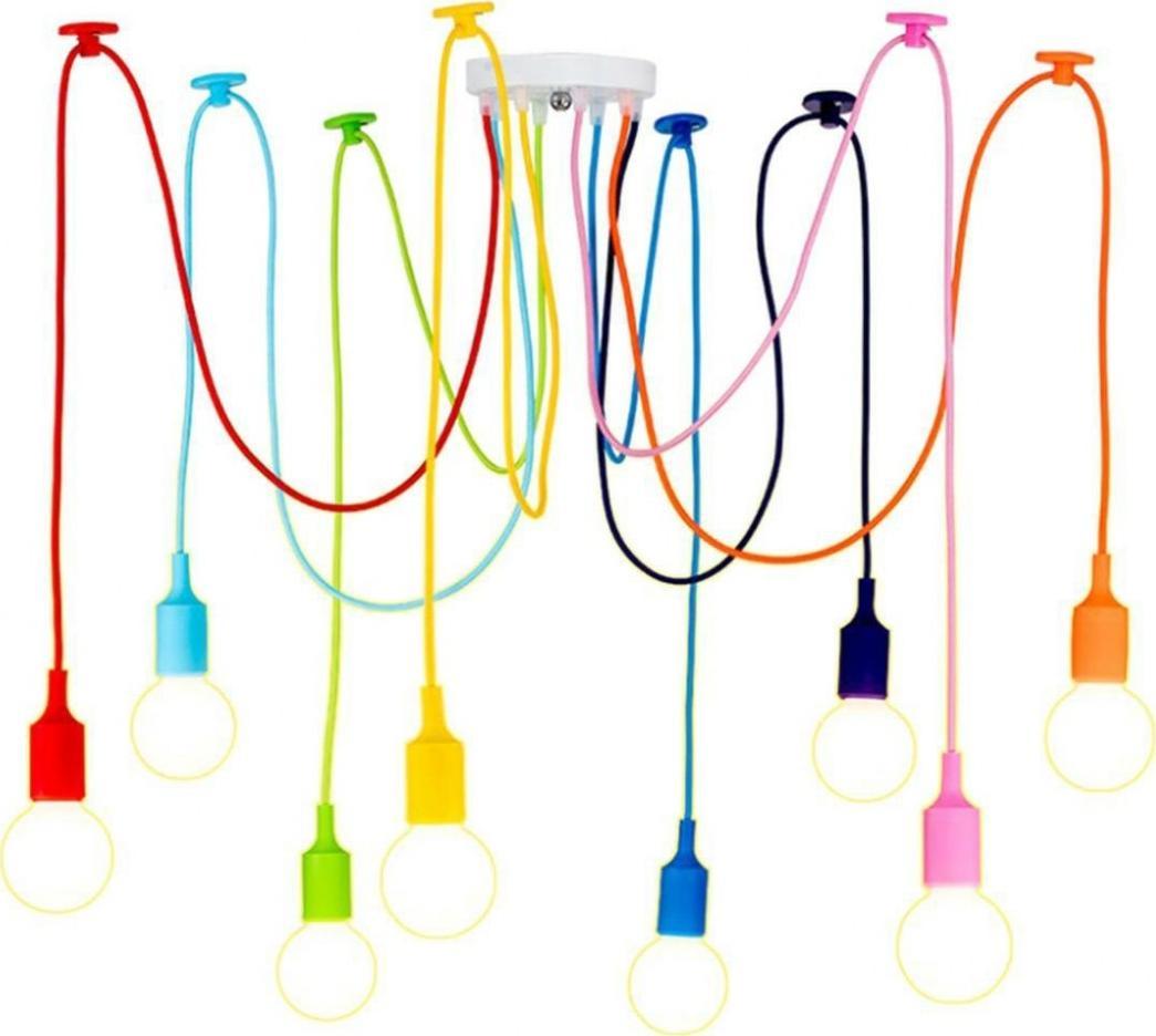 Lampa wisząca Aptel ŻYRANDOL LAMPA SUFITOWA PAJĄK 6 PUNKTÓW E27 kolorowy ZD74L