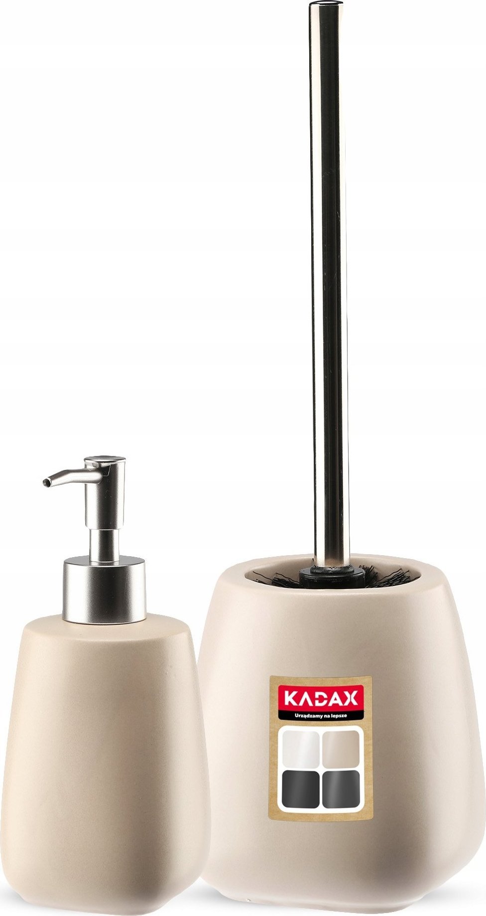 Kadax KADAX Zestaw Łazienkowy Szczotka Dozownik Beżowy