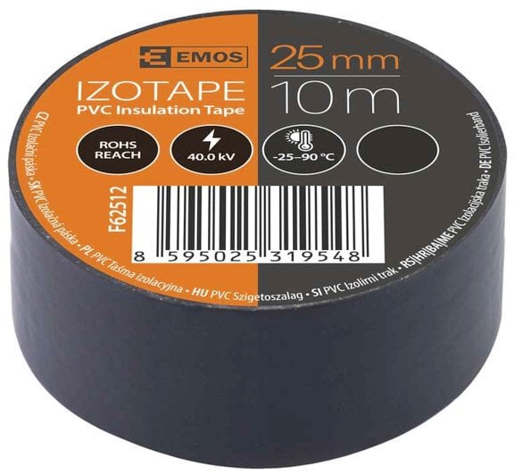 Emos Taśma izolacyjna PVC 25mm / 10m czarny F62512