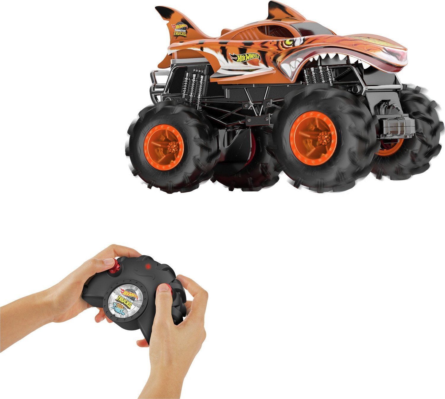 Mattel Hot Wheels Monster Trucks Zdalnie sterowana ciężarówka Tiger Shark HNV03
