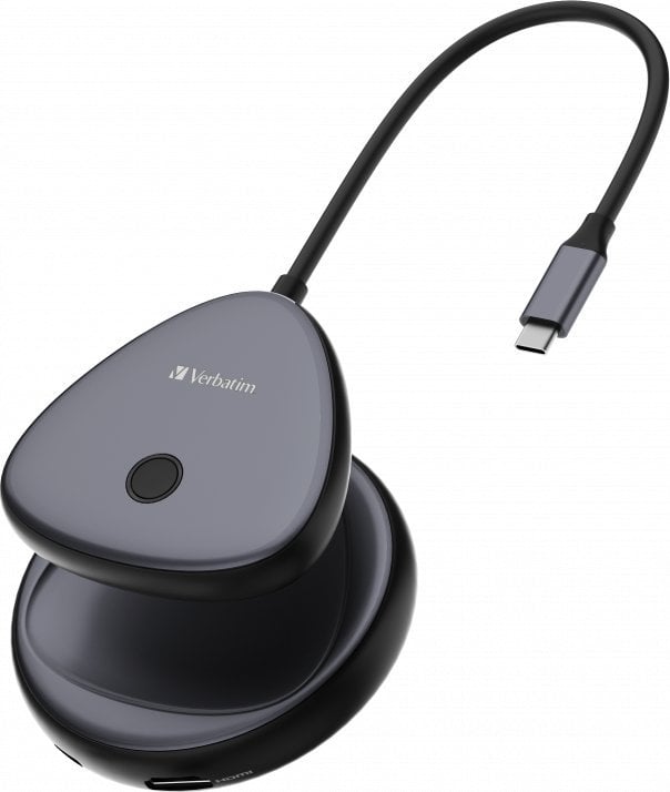HUB USB Verbatim Bezprzewodowy adapter USB-C z koncentratorem WDA02 Share My Screen 4K 32147, czarny, długość przewodu 15cm, Verbatim