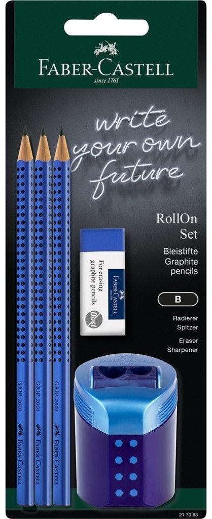 Faber Castell Ołówek 3szt + gumka + temperówka FABER CASTELL