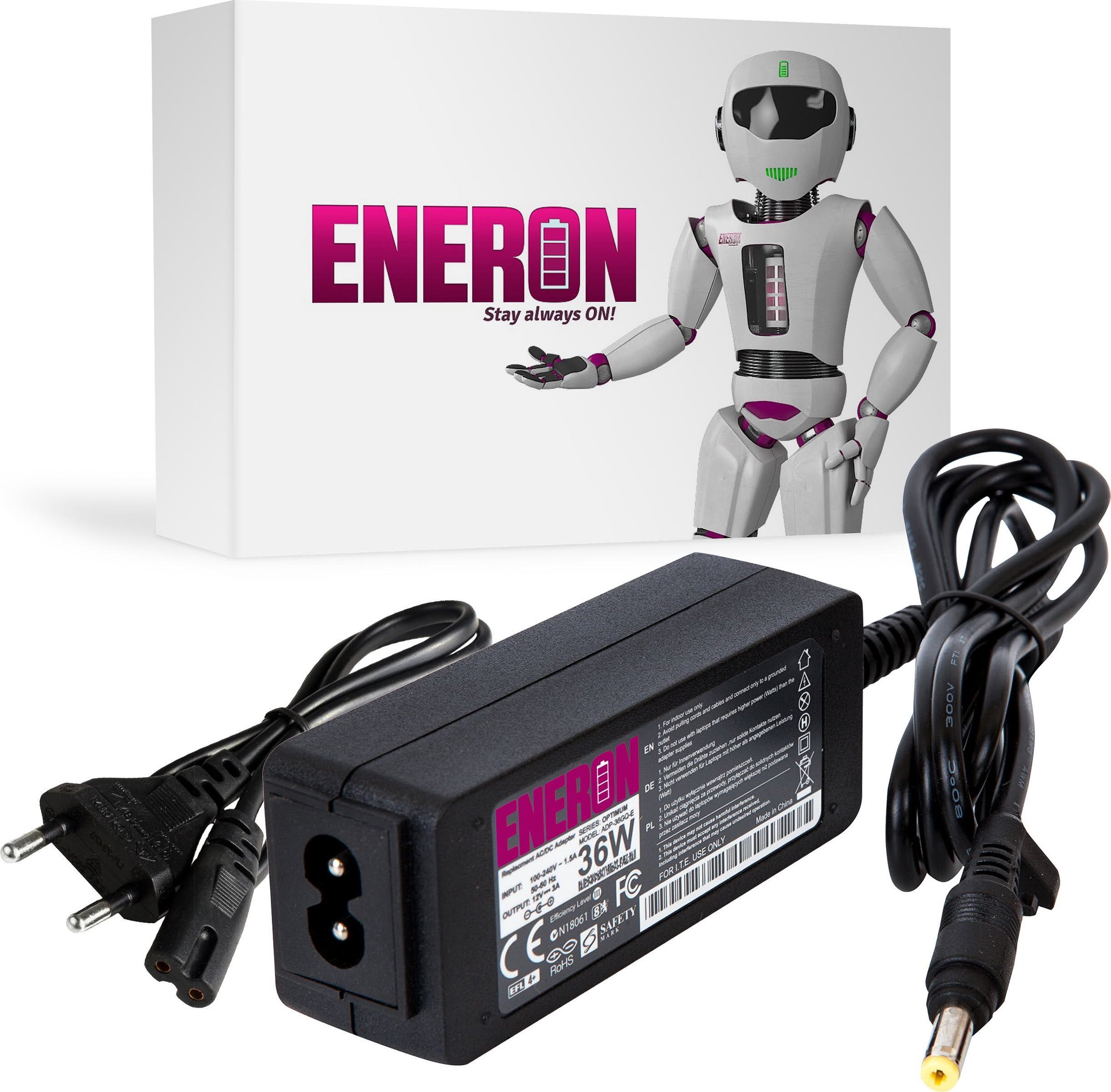 Zasilacz do laptopa Eneron 36 W, 1.7 mm, 3.5 A, 12 V