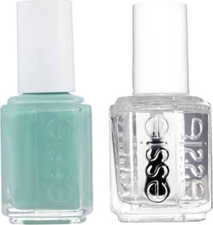 Essie Set Essie: Nail Enamel, Vegan, Glossy Shine Finish, Nail Polish, 99, Mint Candy Apple, 13.5 ml + Nail Care - Good To Go, Top Coat, Nail Strength