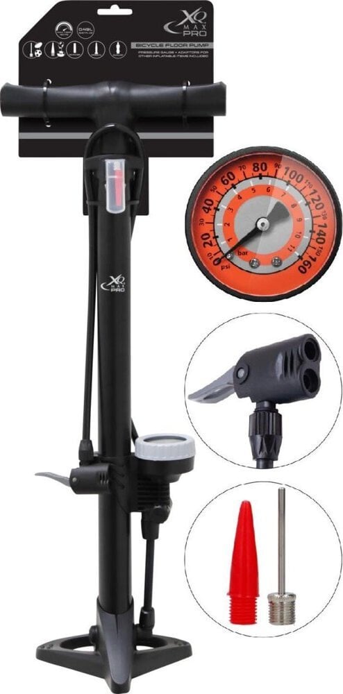 XQMax POMPKA WARSZTATOWO ROWEROWA PRO 160Psi (11Bar) Z MANOMETREM MAŁA PODSTAWA