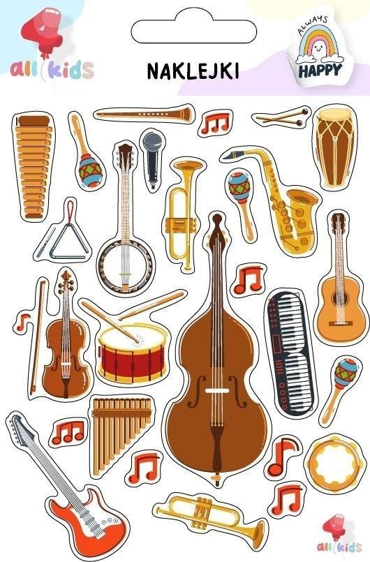Naklejki dla dzieci Instrumenty muzyczne