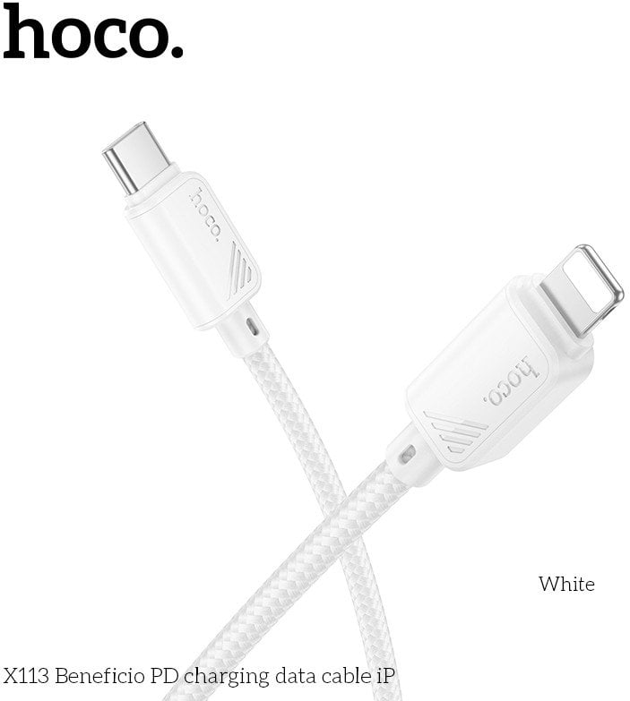 Kabel USB Hoco USB-C - Lightning 1 m Biały