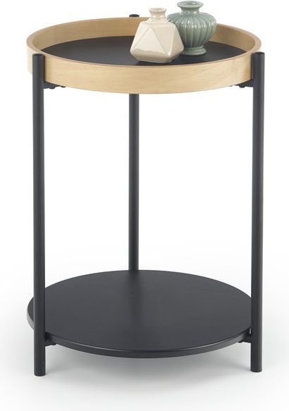 Halmar Ława ROLO czarna, dąb naturalny