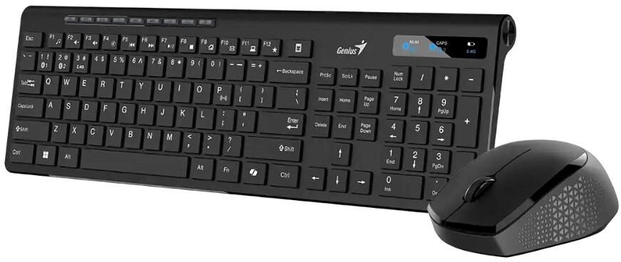 Klawiatura + mysz Genius GENIUS zestaw klawiatury + mysz SlimStar 8230 bezprzewodowy zestaw CZ+SK czarny