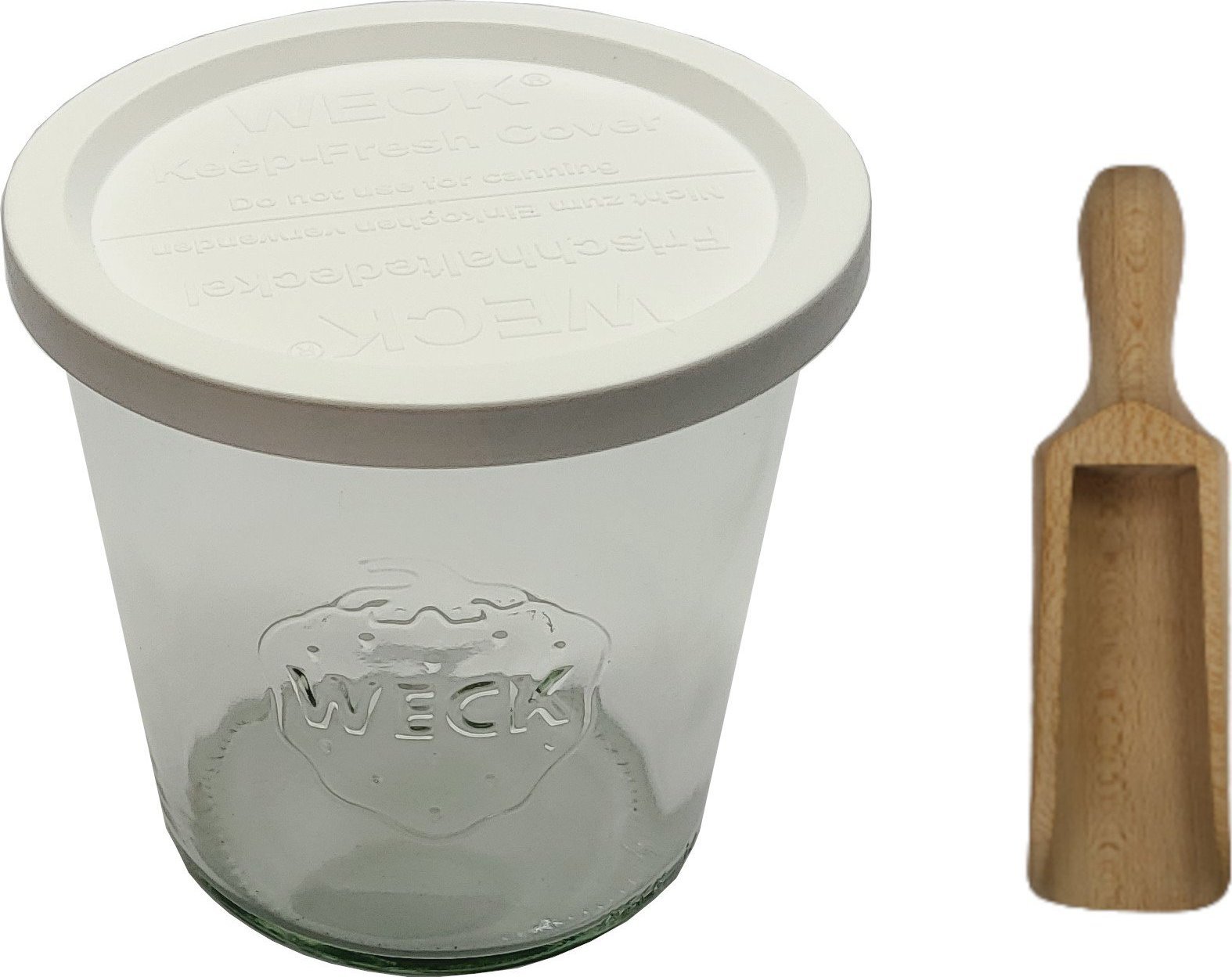 Wamar-Sosenka Zestaw Słoików WECK Pojemność 580 ml średnica 100mm 12 sztuk + Plastikowe wieka, miarka