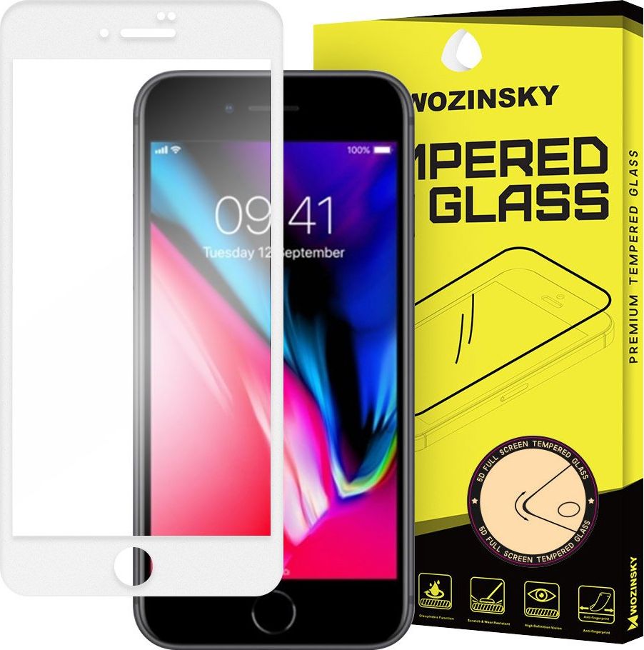 Wozinsky Wozinsky super wytrzymałe szkło hartowane Full Glue na cały ekran z ramką Case Friendly iPhone 8 / 7 biały uniwersalny