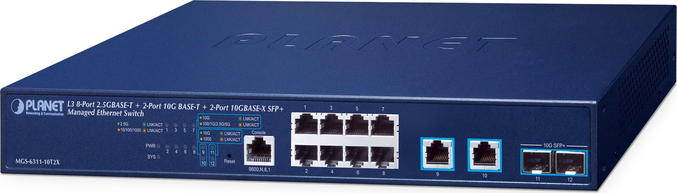 Planet 8-Port Managed Switch MGS-6311-10T2X