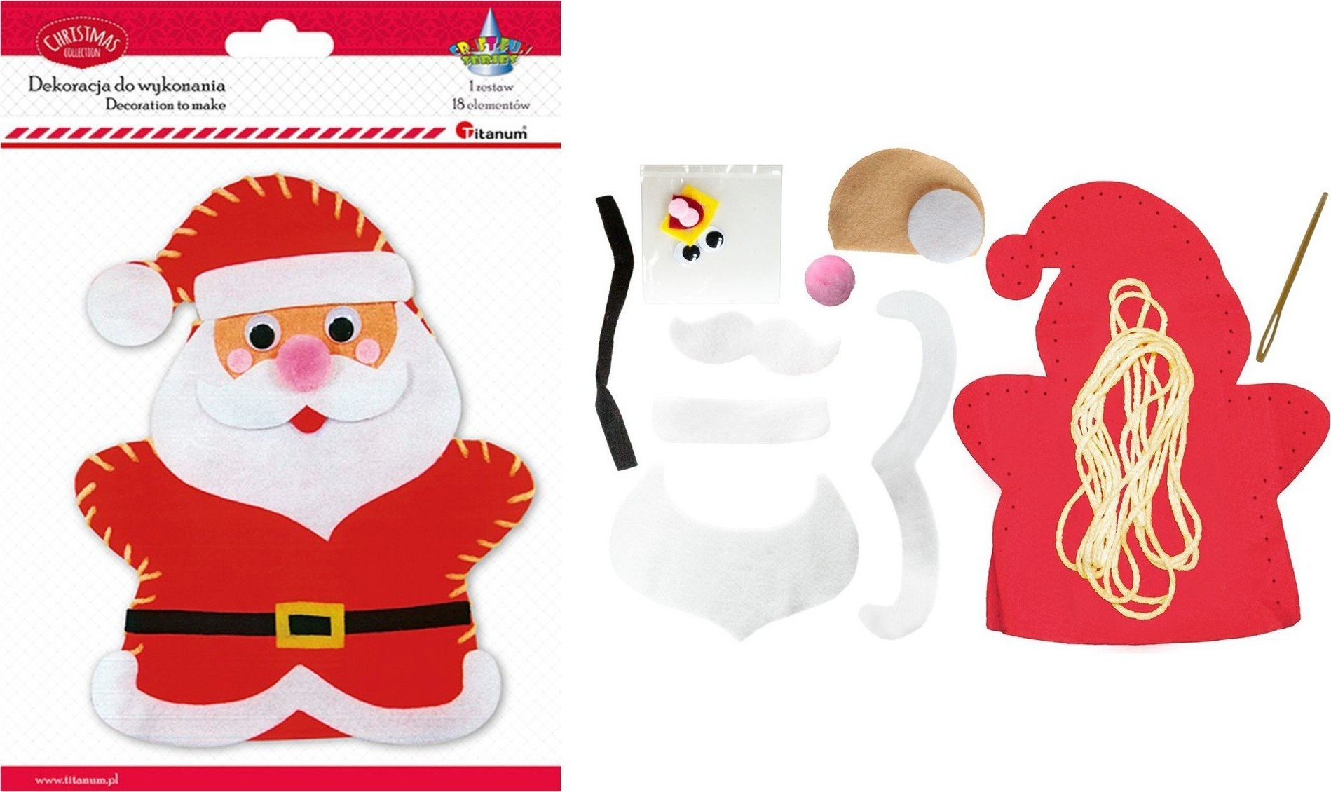 Titanum Dekoracja świąteczna do złożenia Mikołaj Titanum