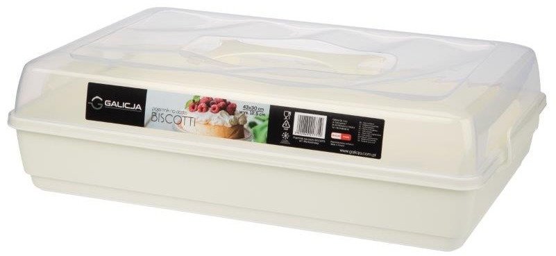Pojemnik na ciasto 44x30 cm Biscotti kremowy