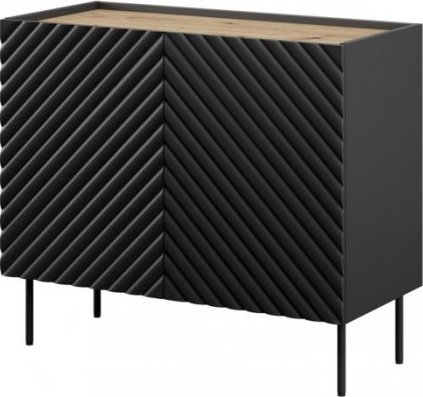 Cama Meble ML Komoda 2D ONDA 98x45x85 czarny
