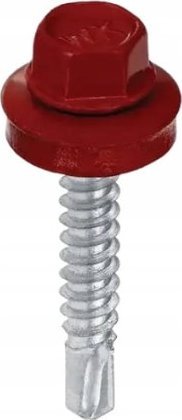 Wkręt-met Wkręt farmerski 4,8x35mm 20szt łeb sześciokątny czerwony