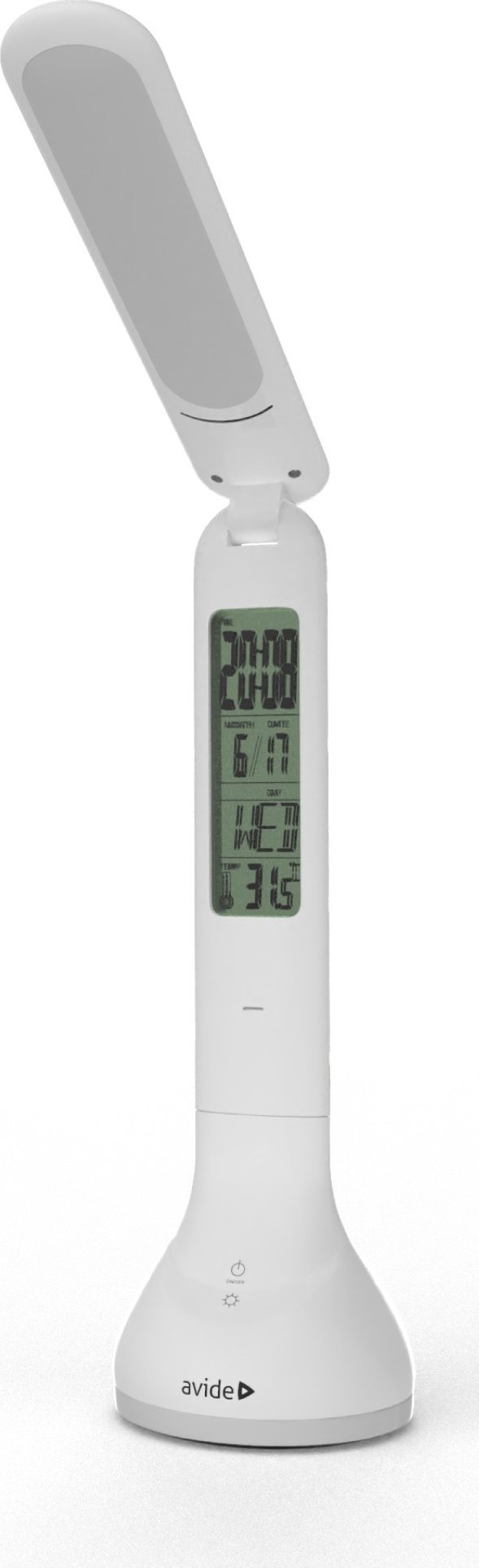 Rechargeable LED table lamp AVIDE, LCD display, 4 W, 250 lm, 4000K, IP20, white.