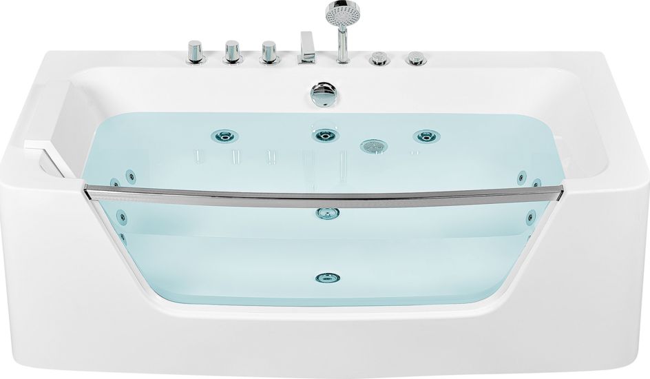 Wanna Shumee Wanna z hydromasażem 170 x 85 cm biała BARRANCA