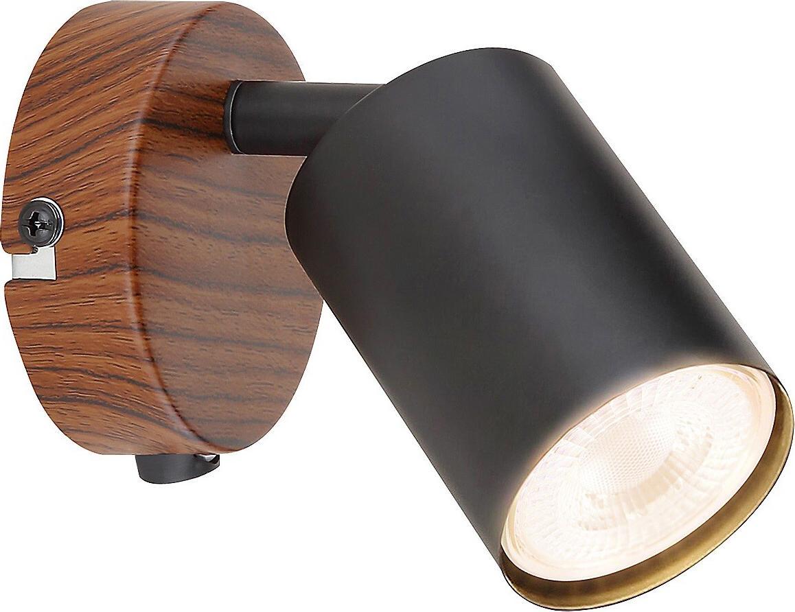 Kinkiet Rabalux Ścienna lampa sypialniana Edmund kinkiet regulowany czarny drewno