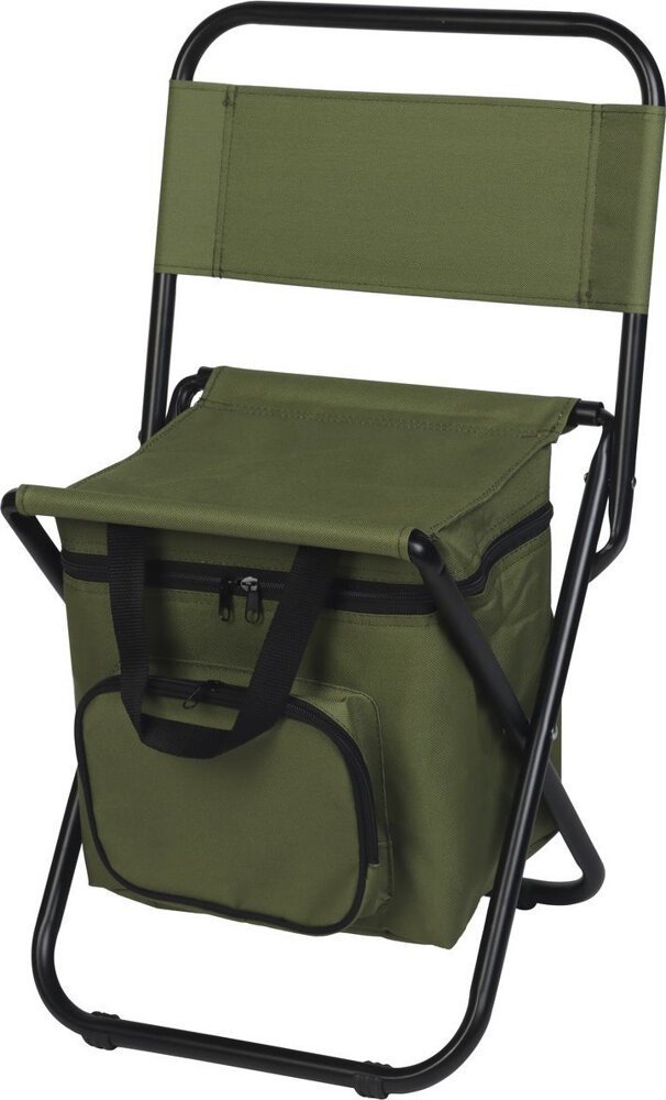 Enero Krzesło wędkarskie turystyczne składane zielone z torbą pod siedziskiem 35x28x58cm