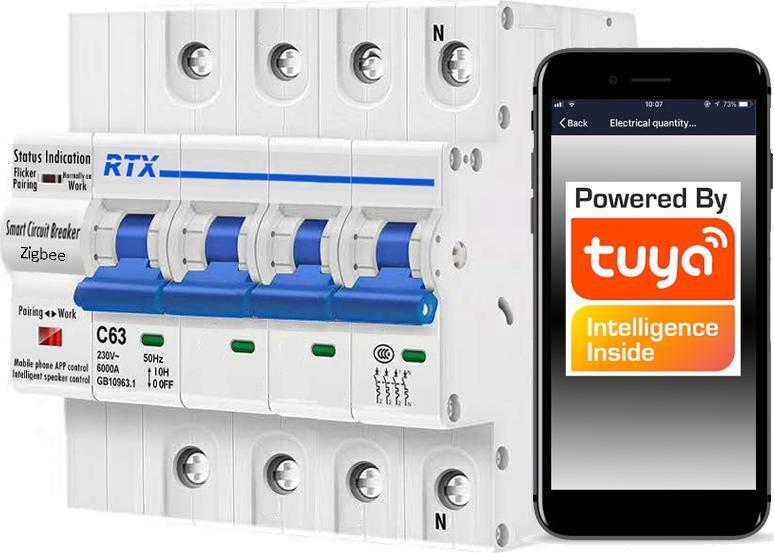 RTX Bezpiecznik Sterowany 4x 25A Zigbee Tuya