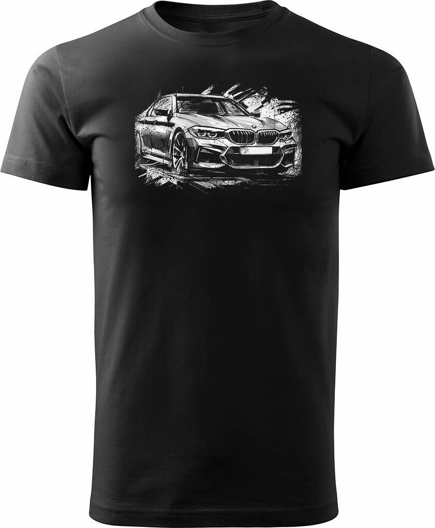 Topslang Koszulka kolekcjonerska z samochodem BMW serii 5 M5 męska czarna REGULAR XL