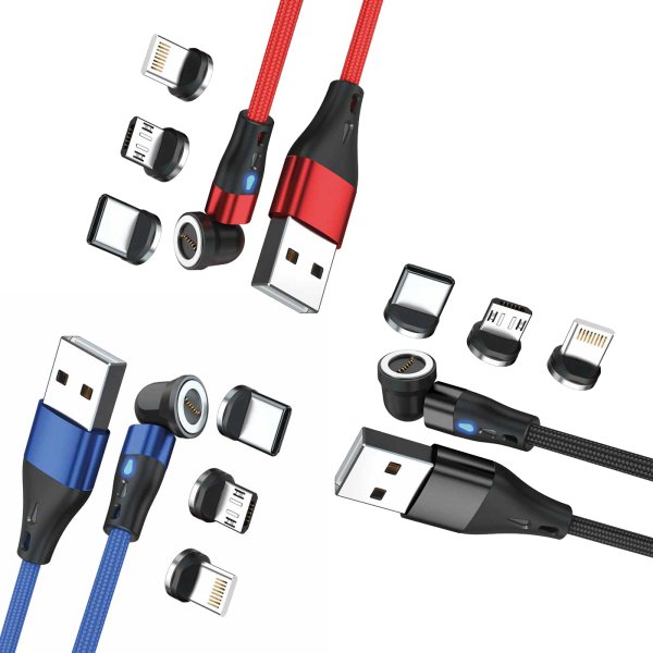 Kabel USB Realpower USB-A - USB-C + microUSB + Lightning 1 m Wielokolorowy (439647)