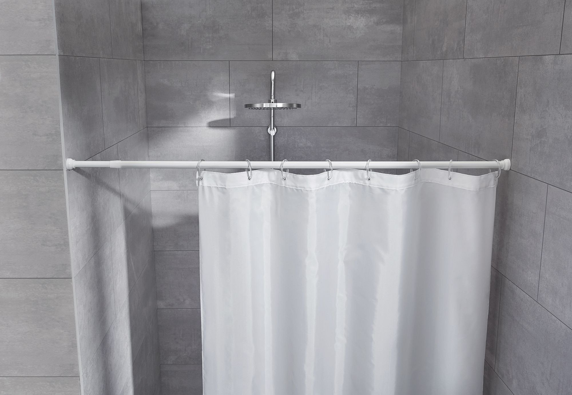 Kleine Wolke Drążek prysznicowy teleskopowy 21 mm 125-220 cm biały aluminium