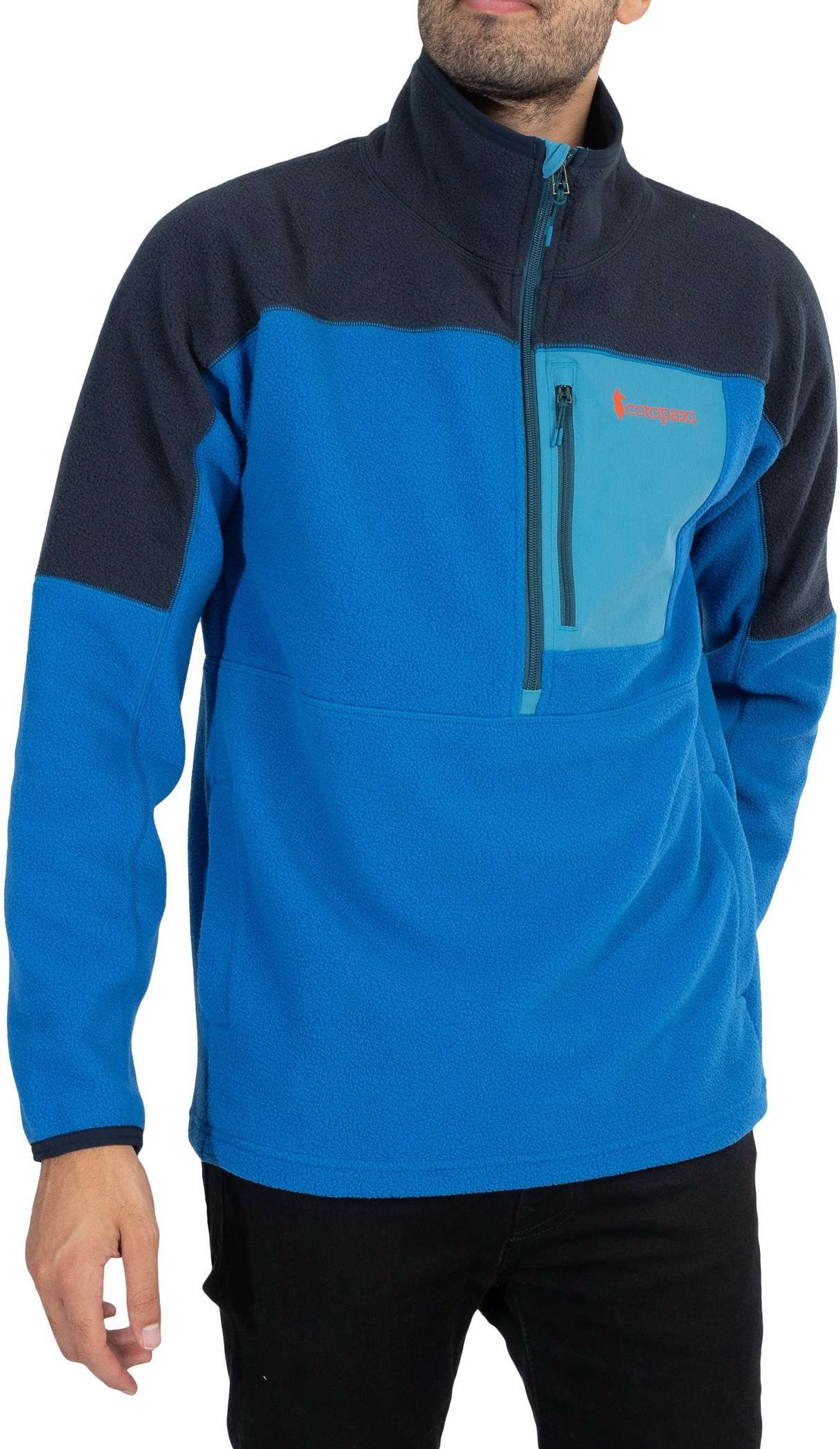 M'S Abrazo Fleece Half-Zip Jacket, Carbon and Atlantic, XL