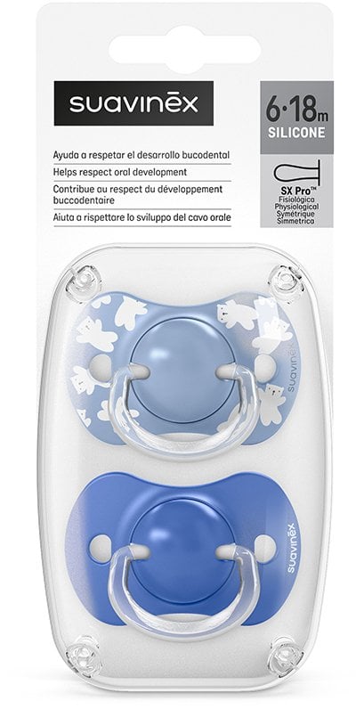 Suavinex 309065-SMOCZEK FIZJOLOGICZNY SX PRO 6-18M 2SZT NIEBIESKI WILD&FREE