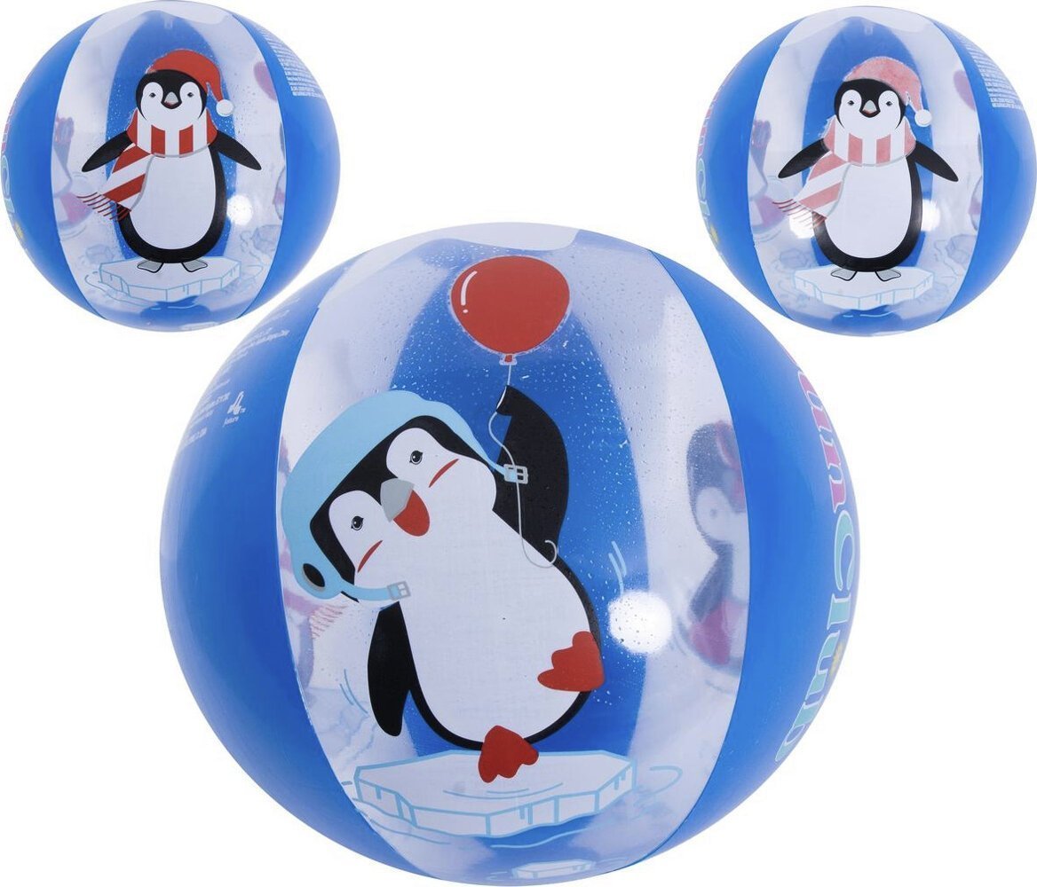 JiLong PIŁKA PLAŻOWA DMUCHANA 50CM PINGWIN MAGIC INK 53060