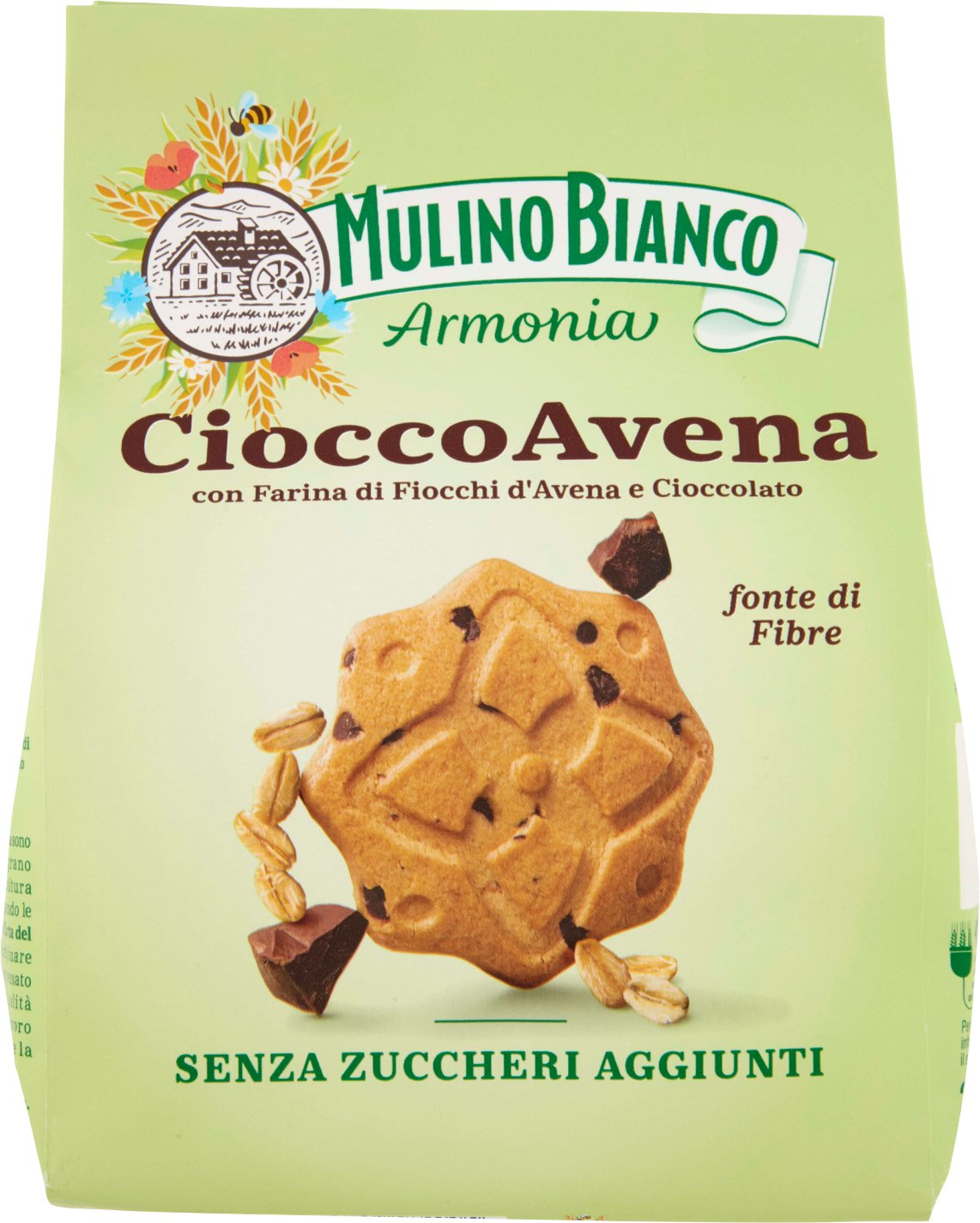 Mulino Bianco Ciastka bez cukru z czekoladą Cioccoavena włoskie 270g -