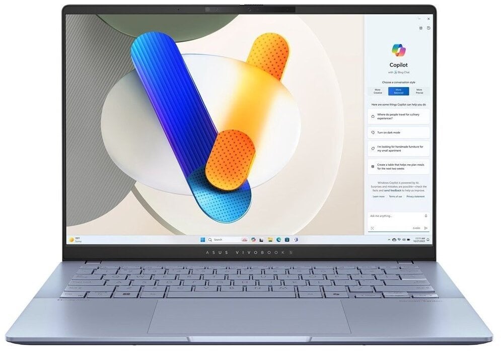 ASUS Vivobook S14 OLED S5406SA-QD005W - Ultra 7-256V | 14" | 3K | 16GB | 512GB | Win11H | AI | Niebieski