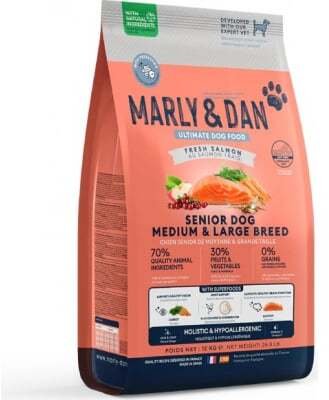 Marly & Dan Senior Dog Medium & Large Breed Fresh Salmon Holistic & Hypoallergenic 12kg sucha karma